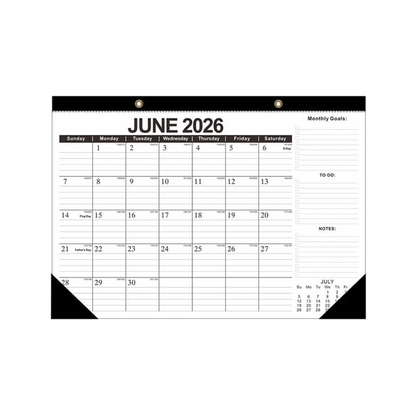 2026-2027 Wall Calendar 19-Month Planner • Monthly Goals & To-Do Layout • Large Writing Blocks • Thick Paper • Durable Backing • Office Home Scheduling