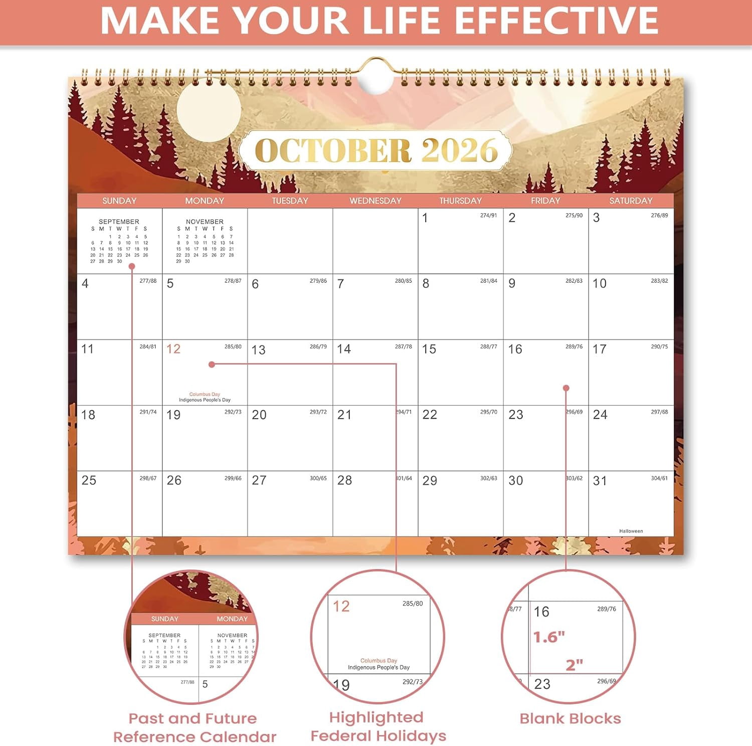 2026-2027 Wall Calendar - July 2026 - December 2027, Calendar 2026-2027, 14.8" x 11.6", 18 ...