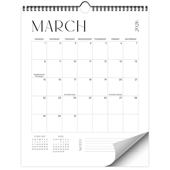 2026 2027 Wall Calendar, Large 14.5x11.5 Inch Office Planner, January 2026 to July 2027, Monthly Grid with Notes Space, US Holidays, White