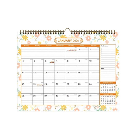 2026-2027 Wall Calendar Monthly Planner 18 Month runs from Jan 2026 to Jun 2027 For Daily Weekly Scheduling 43x30.5cm