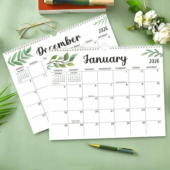 2026-2027 Wall Calendar Planner | Monthly Organizer Coil Bound | Double Binding Durable Design | Inside Pockets | Easy Navigation Tabs | For Home Office Planning | 1 Pack