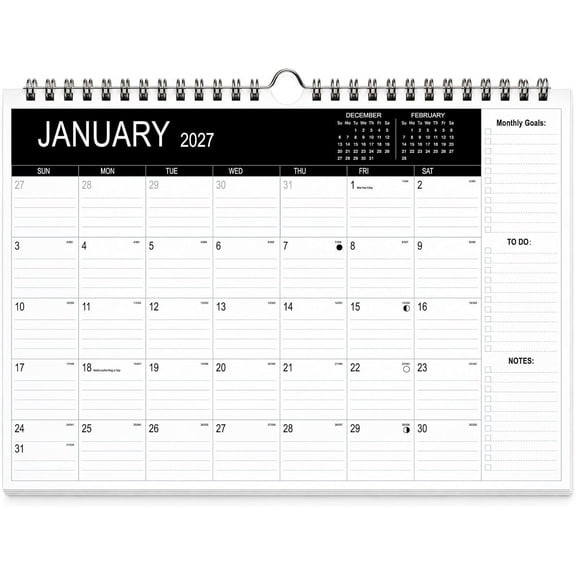 2026-2027 Wall Calendar, Spiral Calendar Calendar Wall Paper from November 2026 - December 2027 Thick 17"X12", Spiral Bound, Blocks for Easy Planning, Wall Fridge Desk Colorful Monthly Designs
