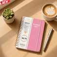 thumbnail image 1 of 2026-2027 Weekly & Monthly Planner, Calendar Notebook, A5 Spiral Bound Organizer with Tabs, Pink Hardcover Schedule Book for Work & Daily Planning, 1 of 7