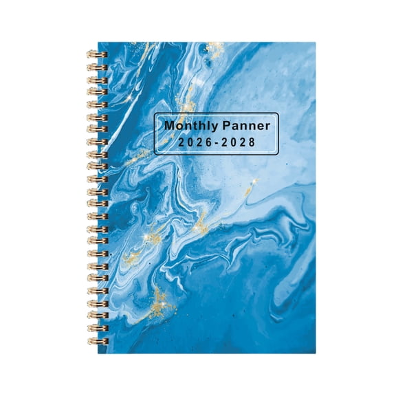 2026-2028 Monthly Planner, Gold Foil Accents, Wire Bound Notebook, Large Layout, Appointment Scheduling, 3 Year Planner, 1 Pc