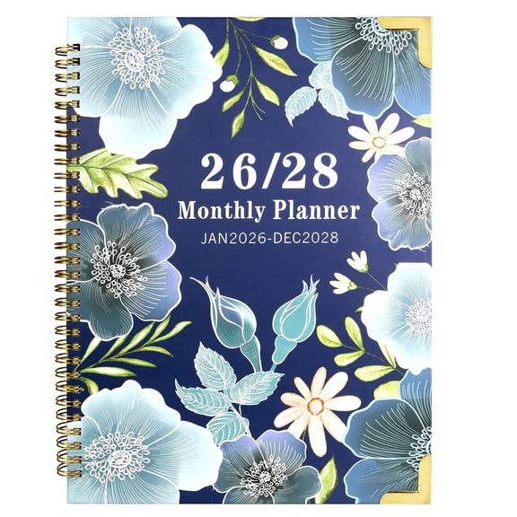 2026-2028 Monthly Planner, Large 3 YearCalendar for 2026,2027,2028 with MonthlyViews, Colorful Tabs, Notes Pages & Inner Pocket(9" x 11")