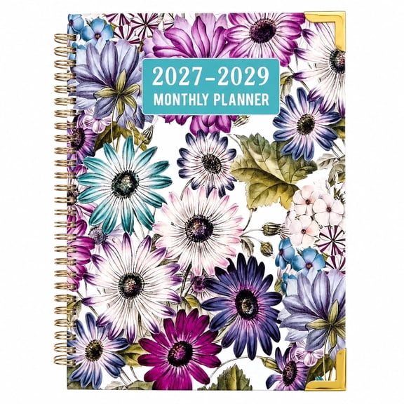 2027-2029 Monthly Planner, Large 3-Year Calendar with Monthly Views, Colorful Tabs, Inner Pockets, and Notes Pages, 9" x 11"