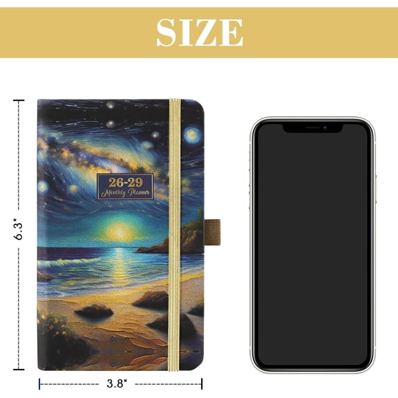 2026-2029 Pocket Planner - 3 Year Planner 2026-2029, July 2026 - June 2029, 6.3" x 3.8", Purse Calendar Planners 26-29, Monthly Pocket Calendar with 61 Note Pages, Pen Hold, Perfect Organizer for Pur
