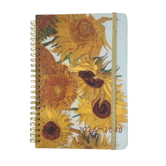 2026-2030 Van Gogh Art Cover Spiral Bound Planner & Notebook - Calendar Journal with Floral Design