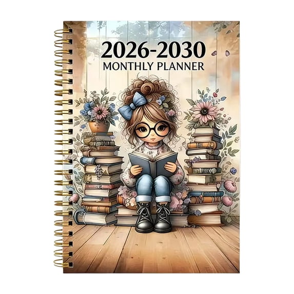 2026-2030 Vintage Floral & Girl Monthly Planner, Thick Inner Paper, 5 Year Planner for Appointments, Reminders and Long-Term Goal Tracking