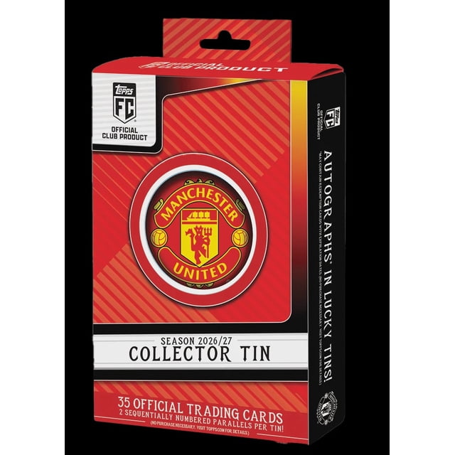 2026-27 Topps Soccer Manchester United FC Club Collector Tin Cards ...