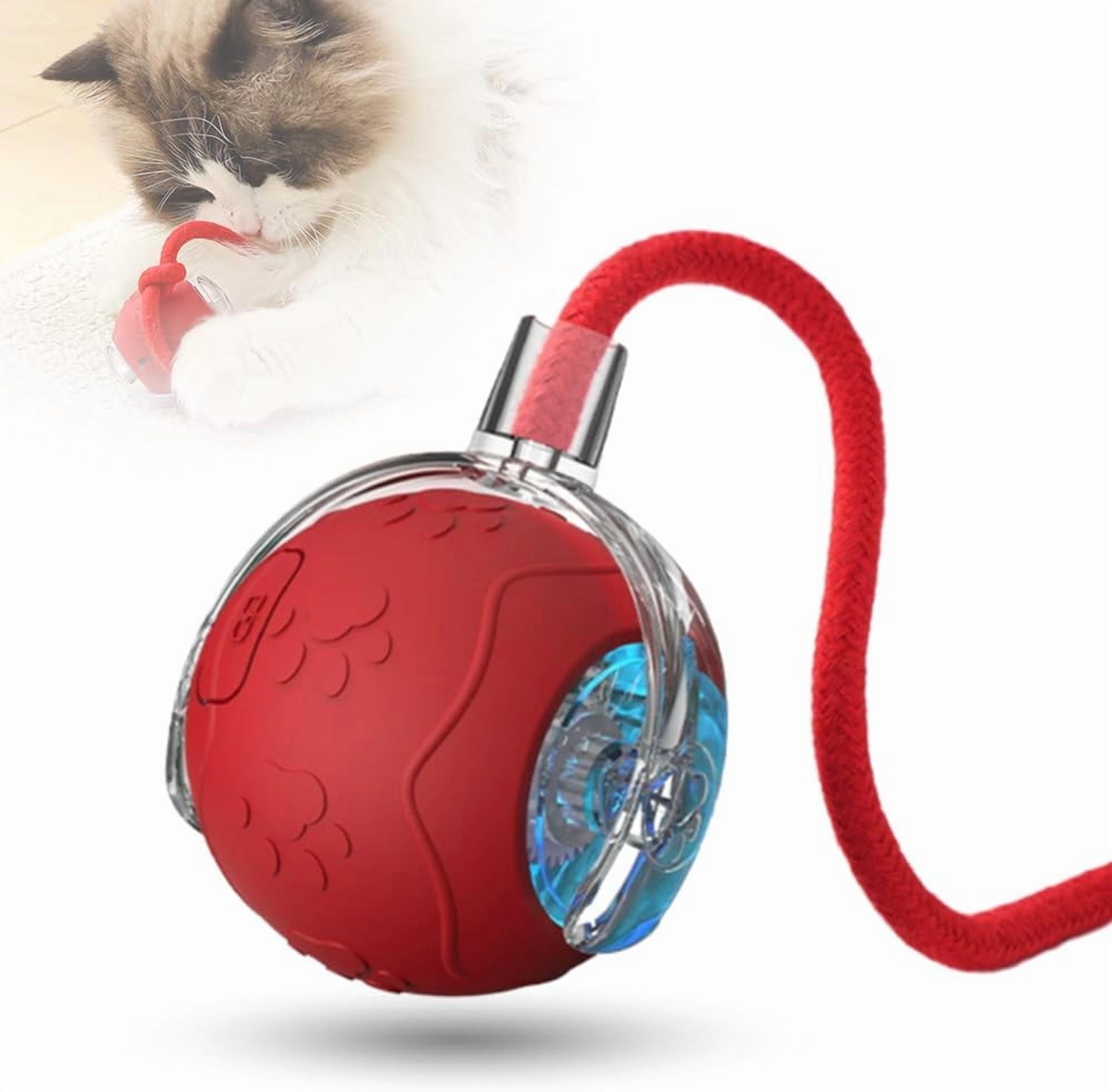 2026 2PCS New Interactive Cat Toy Balls, Upgraded Cat Toy Ball for Bored Indoor Adult Cats, Interactive Pet Ball for Cats (Red+Yellow)
