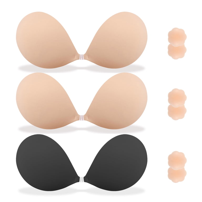 convertible bras for backless dresses 2026 3 Pack Push up Sticky Bra, Adhesive Strapless Bra Women, Invisible Bra with Reusable Nipple Covers for Backless Dresses, A 20/06 Seraphine Backless Tie Bodycon Size:12M Enjoy a smooth