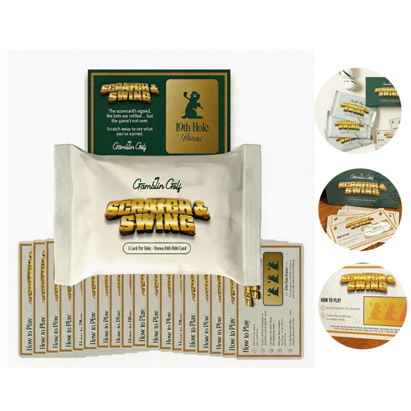 2026 3 Pack Scratch & Swing – Scratch Off Golf Game for Men, 18 Hole Challenge Cards with 19th Hole Bonus, Fun Interactive Golf Gift