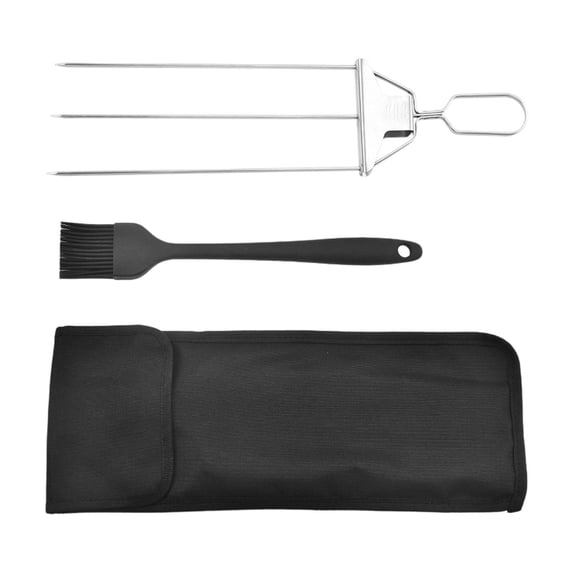 2026 3-Way Stainless Steel Grill Kabob Sticks with Push Slider Bar Reusable Metal Skewer for Meat Chicken Sausages Veggies Outdoor Barbecue Forks Extra Long Rustproof Camping