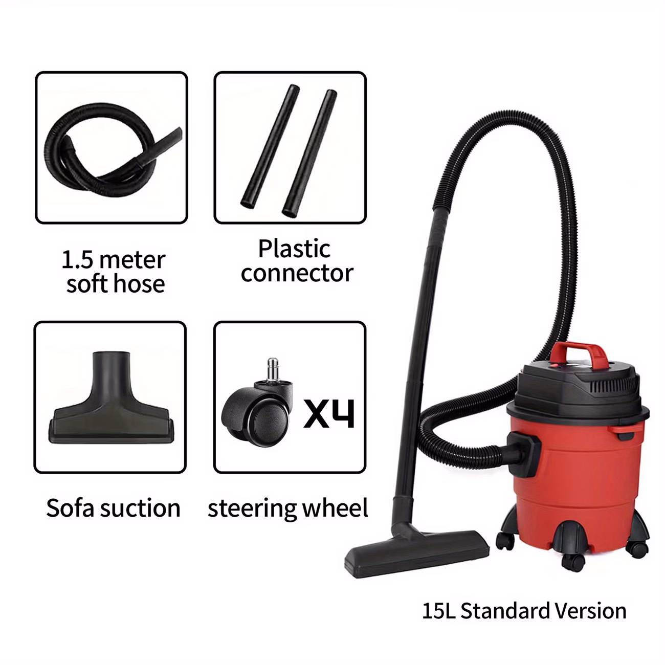 2026 3-in-1 Wet and Dry Vacuum Cleaner, 110V High Power Car Vacuum, Sweeper, 18kPa Suction, Efficient Filtration System, Durable and Drop-proof, Portable Handle, Indoor and Outdoor, Car and Pet Hair