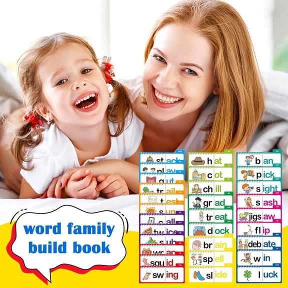 2026 30 Read and Rhyme Flip Books,Word Family Build Book,ABC Vocabulary Flash Cards,Word Families Flash Cards,Educational Reading Games,Read and Rhyme Flip Activity Book,Learning Supplies(1PC)