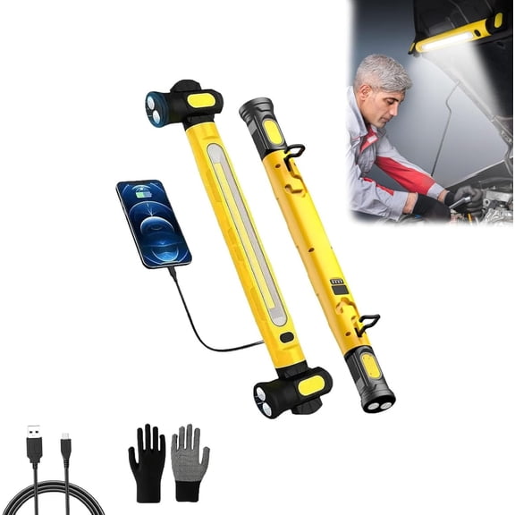 2026 3000lm Cordless Under Hood Light Work Light Magnetic & Hook,5200mah Magnetic Rechargeable LED Work Light,360° Magnetic Underhood Work Light Bar with Magnetic Base,for Mechanic/Car Garage (#C)