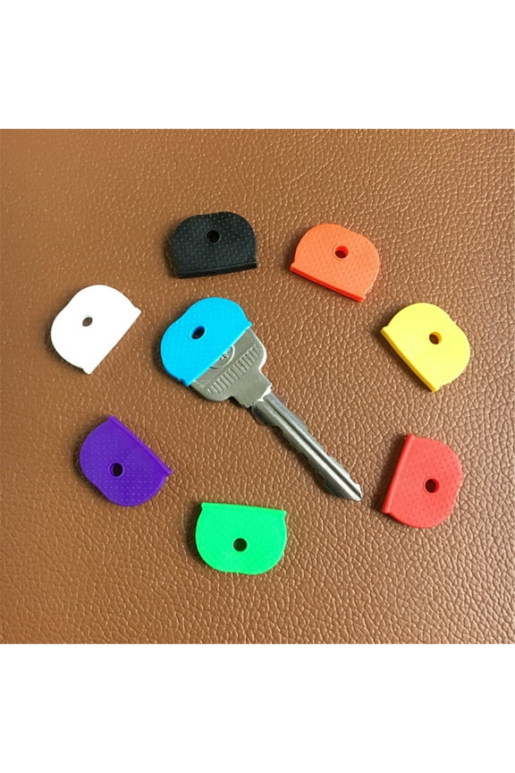 2026 32-Pack Colorful Key Covers – Universal Elastic PVC Key Identifier Caps in 8 Bright Colors (PVC)