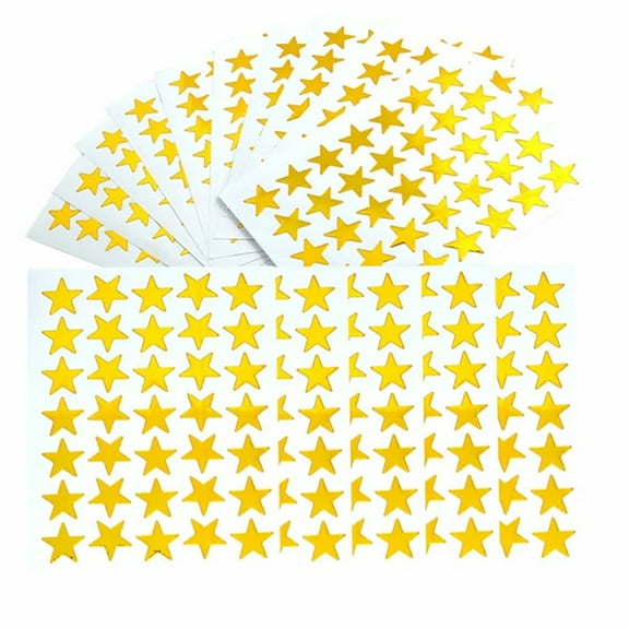 2026 350-Pack Gold Star Reward Stickers – Self-Adhesive Labels for Kids, Teachers, Charts & Classroom Behavior Charts, Peel & Stick (PVC)