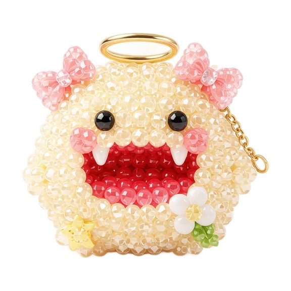 2026 3D Beaded Kit, Tiny 3D Beaded Monster DIY Kit, Easy DIY Beading Embroidery Kit, 3D Beadwork Kit for Beginners & Craft Enthusiasts, with Instructions D