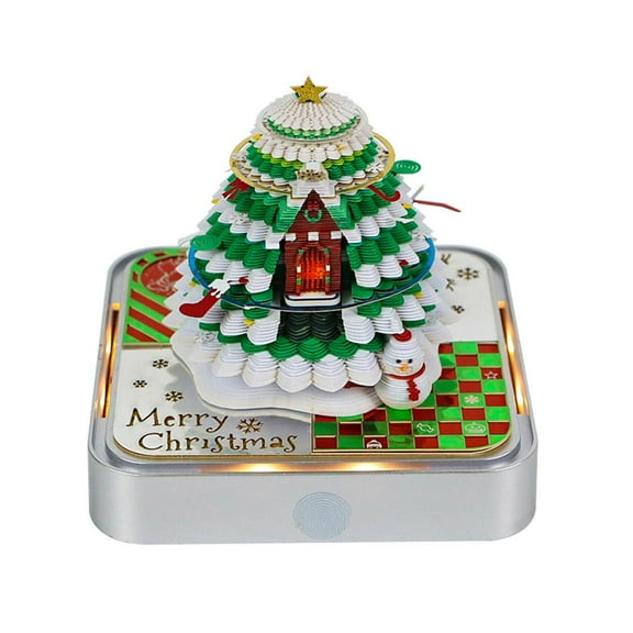 2026 3D Christmas Tree Desk Calendar With LED Light 3D Tear-away Calendar Paper Gifts Notepad Carving Pad Memo New Year