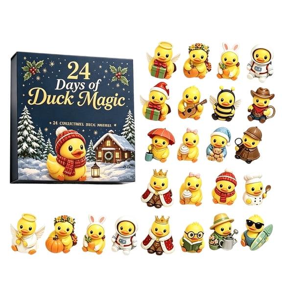 2026 3D Duck Christmas Advent Calendar, 24 Days Countdown Calendar with Mini Duck Figurines
