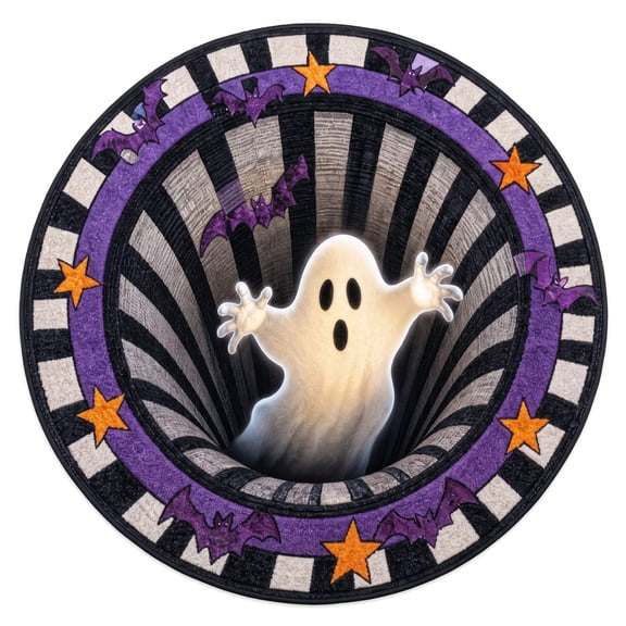 2026 3D Halloween Rug,Horror Vortex Round Rug with Non-Slip Backing,Soft Crystal Velvet for Haunted House, Living Room, Dorm, and Horror Party Decor