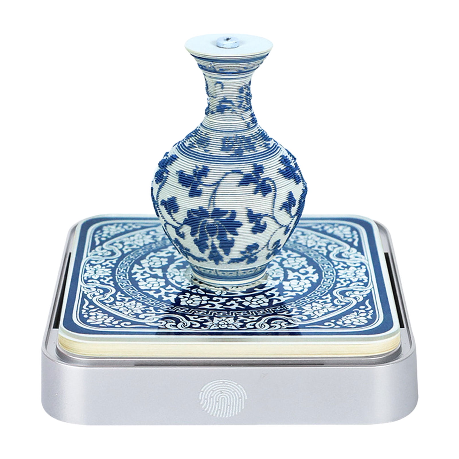 2026 3D Paper Sculpture Calendar Featuring traditional Blue And White Design Crafted For Study Area Table Display