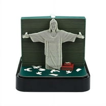 2026 3D Sculpture Desktop Calendar with Lights,Christ statue in Rio de Janeiro, DIY Creative Paper Art Time Piece, Multifunctional Notepad & Ornament Decor for Home Office Christmas Gift