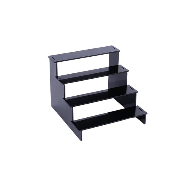 2026 4 Tier Black Organizer Stand,Acrylic Risers Display Stands,Display Risers,Perfume Shelf Dessert Display for Party,Figure Stand Shelves,Black Cupcake Stand Holder,D