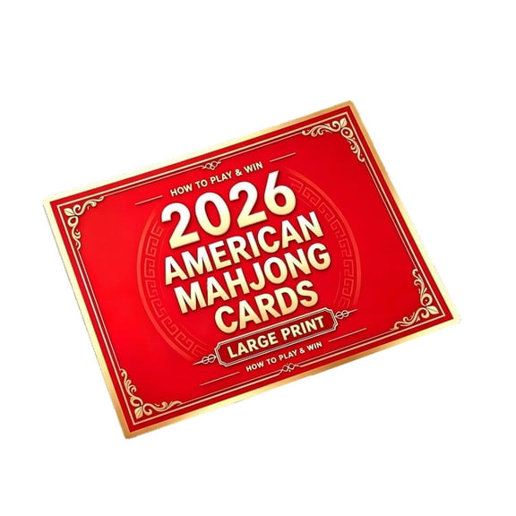 2026 4PCS American Mahjong Cards Large Print, Official Mahjong Rule Reference Cards, Easy To Read Game Accessory for Mahjong Lovers, For Home Party Leisure Game Use