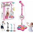 thumbnail image 1 of 2026 5-in-1 All-in-One Microphone – Adjustable Stand, Bluetooth, LED Lights & Echo, Fun Karaoke Device for Teens’ Singing & Music Sessions Pink, 1 of 7