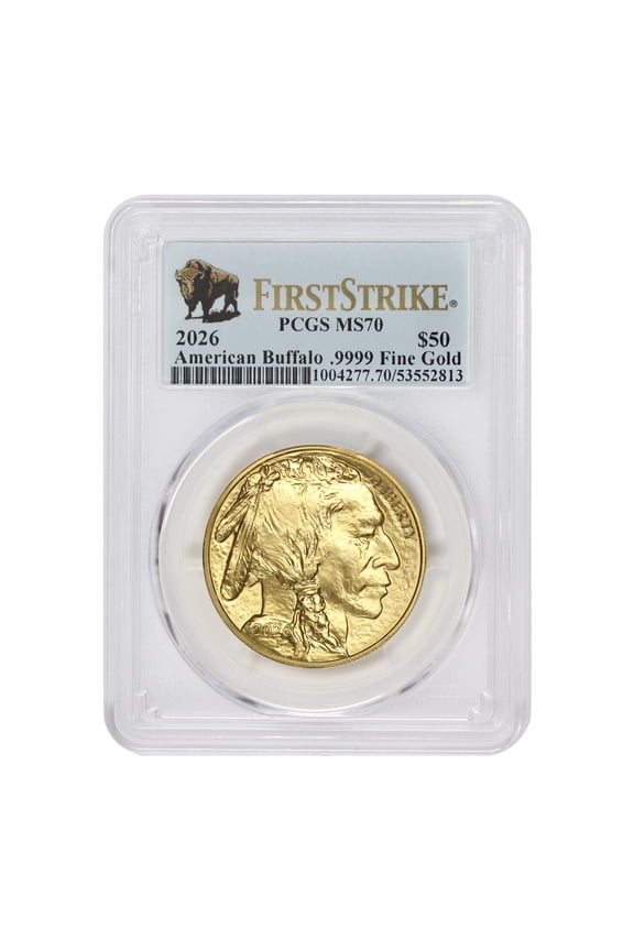 2026 $50 Gold Buffalo PCGS MS70 First Strike  Bison Label U.S. Mint Coin