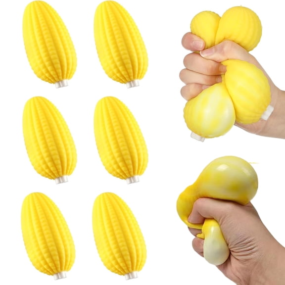 2026 6 Pcs Candy Corn Squishy, 4.3 inch Candy Corn Squishies Stress Balls,Slow Rising Silent Corn Shape Squishy, Anxiety Relief Squeeze Corn Party Favors Goodie Bags