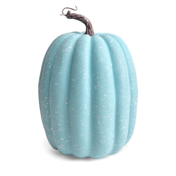 2026 8.7x6.3in Large Sky Blue Artificial Pumpkin – Faux Foam Halloween Thanksgiving Fall Decor, Unique Seasonal Centerpiece