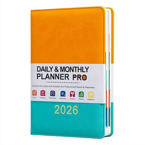 2026 A5 Daily & Monthly Planner, January - December 2026 Bound Organizer for Home, Office & Supplies