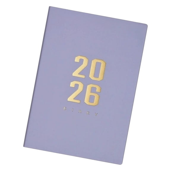 2026 A5 Hardcover Planner With Gold Foil, Black Leatherette Daily Weekly Monthly Notebook, Personalized Agenda For Business Gift, Style E (Multicolor, 22*15)