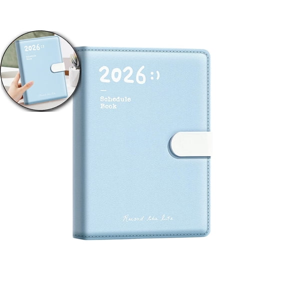 2026 A5 Paper Daily & Weekly Notebook with Magnetic Closure – PU Leather Cover, 13-Month Agenda with To-Do Lists, 180° Lay-Flat Binding for Professionals