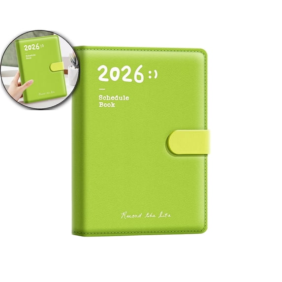 2026 A5 Paper Daily & Weekly Notebook with Magnetic Closure – PU Leather Cover, 13-Month Agenda with To-Do Lists, 180° Lay-Flat Binding for Professionals