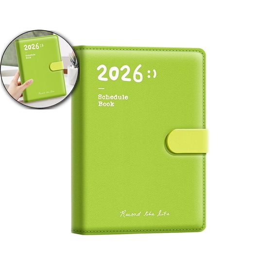 2026 A5 Paper Daily & Weekly Notebook with Magnetic Closure – PU Leather Cover, 13-Month Agenda with To-Do Lists, 180° Lay-Flat Binding for Professionals