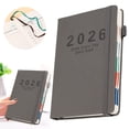 thumbnail image 1 of 2026 A5 Planner Notebook, Annual Calendar Notebook, Compact Hardcover Diary with Elastic Band, Agenda Appointment Book, Secure Binding Journal for Daily, Weekly & Monthly Planning, Grey, 1 of 7