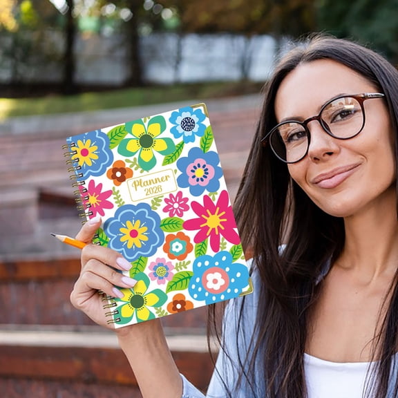 2026 A5 Spiral Schedule Notebook - Simple Minimalist Planner, Durable Thick Paper with Chinese & English Calendar, Large Pages for Daily Planning Notes Home Office, 6.2*8.5in, Multicolor