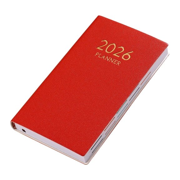 2026 A6 English Daily Portable Planner, Compact Schedule Organizer Diary, Home Study Office Work Accessory, Suitable for Professional Staff, Easy Carry Daily Life Tracking Notebook