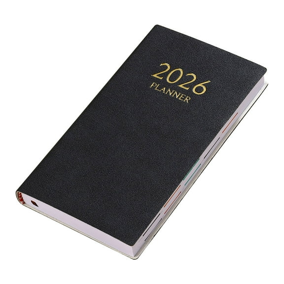 2026 A6 English Daily Portable Planner, Compact Schedule Organizer Diary, Home Study Office Work Accessory, Suitable for Professional Staff, Easy Carry Daily Life Tracking Notebook