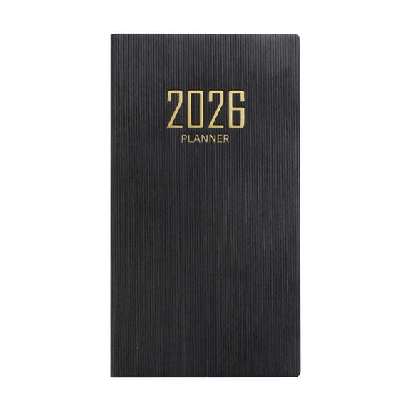 2026 A6 Mini English Daily Planner, Portable Pocket Schedule Organizer, Compact Travel Diary Notebook, Office Desk & On-the-Go Use, Suitable for Working Adults & Campus Youngster