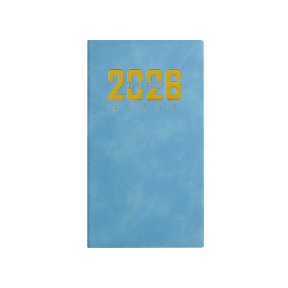 2026 A6 Pocket Daily Planner Notebook, Portable 365-Day Diary With Foil-Stamped Cover For Daily Weekly Scheduling Academic Student Teacher Schedule Journal for School, Office, Work,Blue