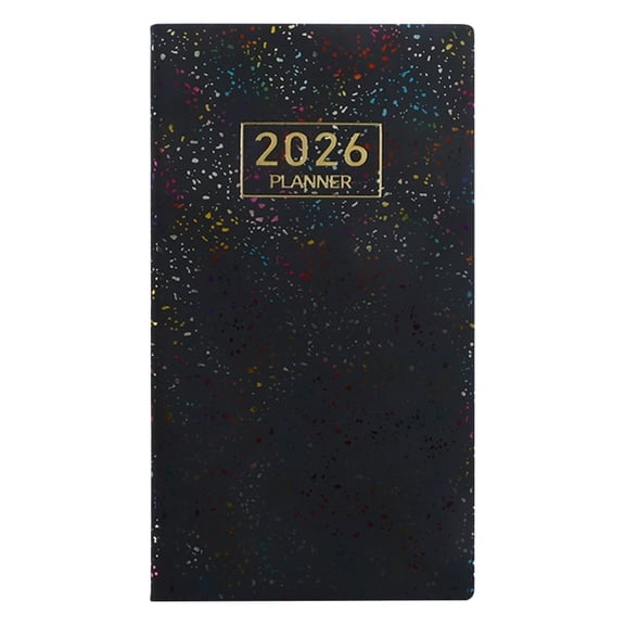 2026 A6 Pocket Planner, Mini Weekly Planners, Leather, 2026 Pocket Notepad Daily Schedule Calendar Planner, 3.78" x 6.8", B