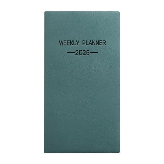 2026 A6 Portable Planner, Dark Green Daily Schedule Notebook, Compact Agenda Organizer with To-Do List, Lightweight Pocket Journal for Home Work Study