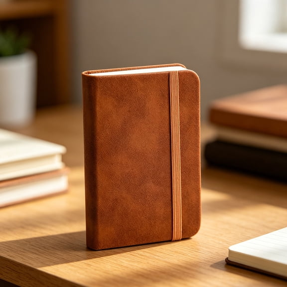 2026 A7 Starlight English Planner Notebook, Mini Leather Pocket Calendar Diary with Colorful Cover for Daily Schedule and Goal Tracking
