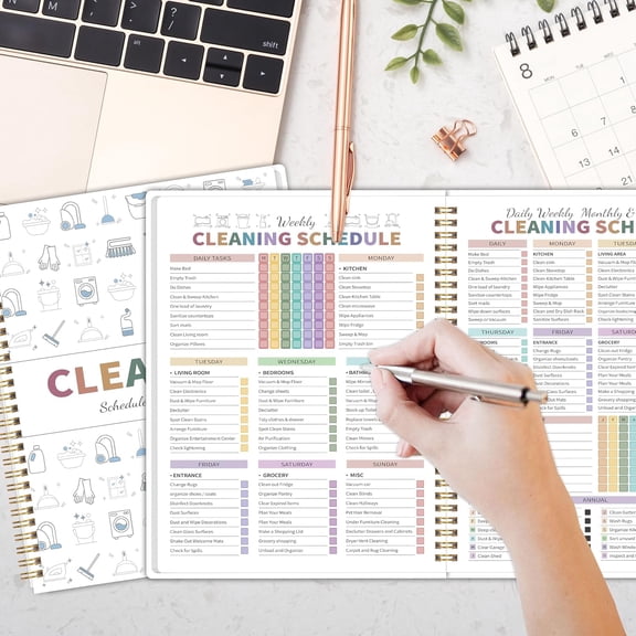 2026 ADHD Cleaning Planner – Undated Daily Weekly Monthly Chore Checklist Organizer, Neurodivergent-Friendly Home Organization Tool for Adults & Students White